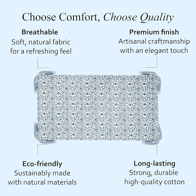 CPC Ocean Vine Tablecloth 100% Cotton 70x118 Inch Indian Block Print Rectangle Table Cover, Table Cloth for Gifting in Weddings, Halloween, Fall, Christmas, Thanksgiving