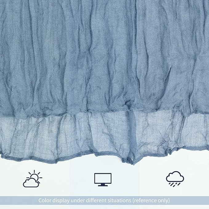 12 Pack Dusty Blue Table Runner 10Ft Cheesecloth Table Runner Rustic Gauze Table Runners Romantic Long Sheer Fabric Cheese Cloth Table Runners for Wedding Party Bridal Baby Shower
