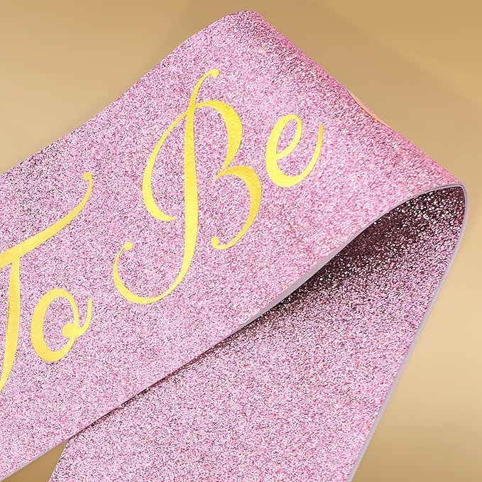 Glitter Bride to Be Sash Set – Glitter Sash, Plain Veil & Temporary Tattoos – Bridal Shower Hen Night Bachelorette Party Accessories