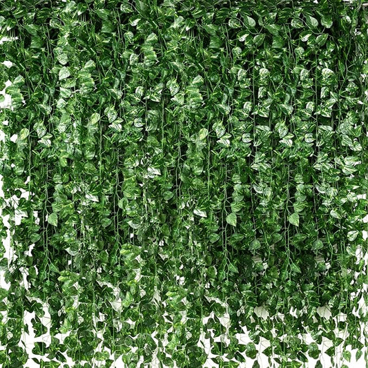 300 Pcs 2166ft Fake Vines Bulk Artificial Ivy Garland Greenery Hanging Vines Plants Green Leaves for Bedroom Wedding Garden Home Wall Jungle Themed Party Decorations