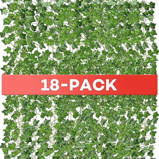 Alotiki 18 Pack 126 Feet Vines,Ivy,Ivy Garland,Fake Ivy,Fake Leaves,Ivy Vines,Artificial Vines,Green Vines,Leaves Room Decor,Vines for Bedroom,Wall Decor,Wedding Party