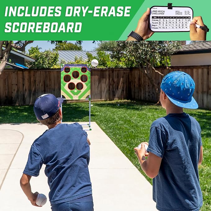 GoSports Football & Baseball Toss Games Available in Football Red Zone Challenge or Baseball Pro Pitch Challenge Choose Between Backyard Toss or Door Hang Targets