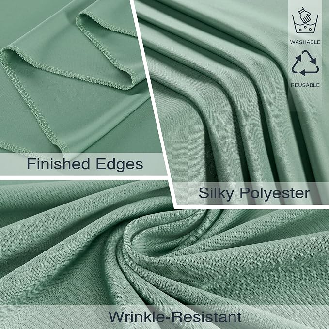 20ftx10ft Wrinkle Free Sage Green Backdrop Curtains for Parties, 4 Panels 5x10ft Silky Polyester Photo Backdrop Drapes Back Drop Cloth Drapery for Wedding Birthday Photography Background
