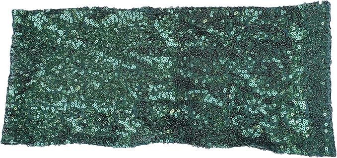 High Elastic Sequin Chair Sashes Bling Bling Chair Sashes Soft Strecth Sequin Material Shining Sequin Chair Bows for Party Decoration Home (12PCS, Dark Green)
