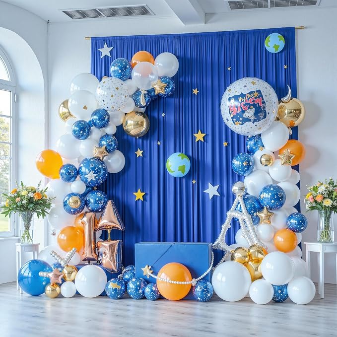 20ft x 12ft Wrinkle Free Royal Blue Backdrop Curtains for Parties, Royal Blue Photo Backdrop Drapes 12FT Long Silky Back Drop Cloth for Wedding Birthday Photography Background Decor