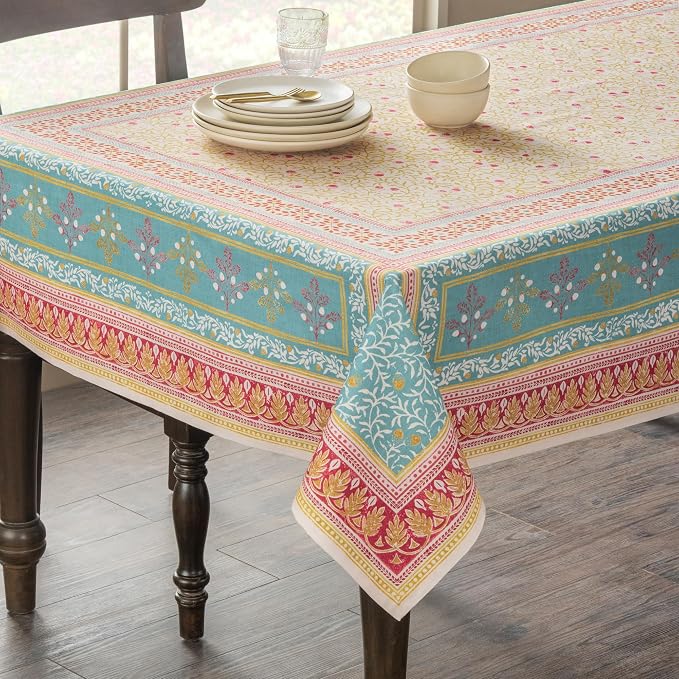 Maison d'Hermine Table Cloth Rectangle Table 100% Cotton 60 x 120 Inches Tablecloth Reusable Decorative Everyday Use for Dining Room, Farmhouse, Home, Party, Festive & Wedding - Carpo