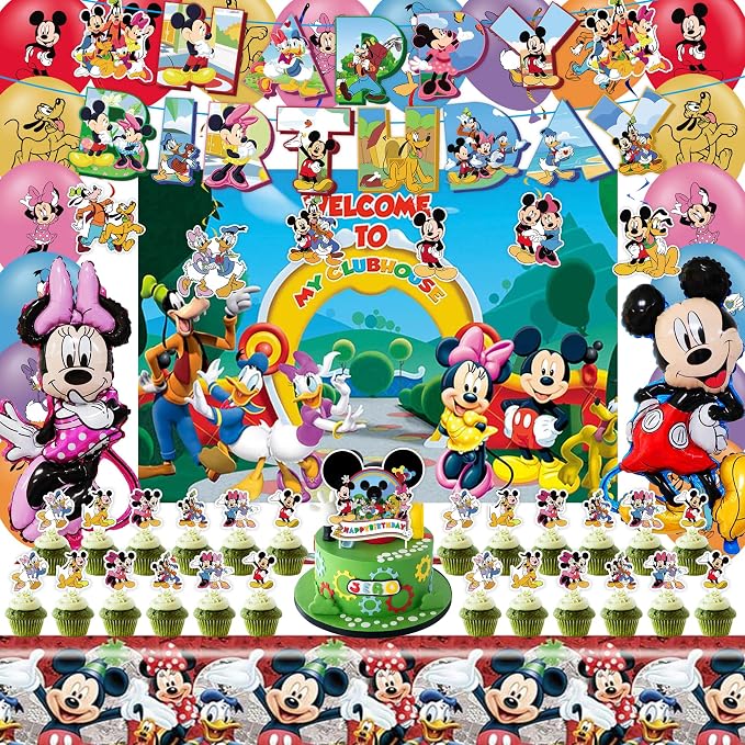 Birthday Party Decorations Kit, Includes Happy Birthday Banner,Balloons,Tablecloth,Backdrop, Adult Themed Party Supplies