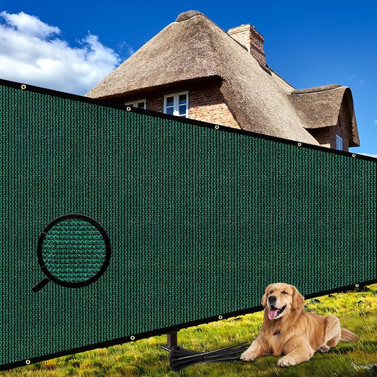 Shade&Beyond 5'x67' Dark Green Privacy Screen Fence Cover 170 GSM Fencing Mesh Fence Panel for Wall Garden Yard Backyard Indoor Outdoor Home Decoration