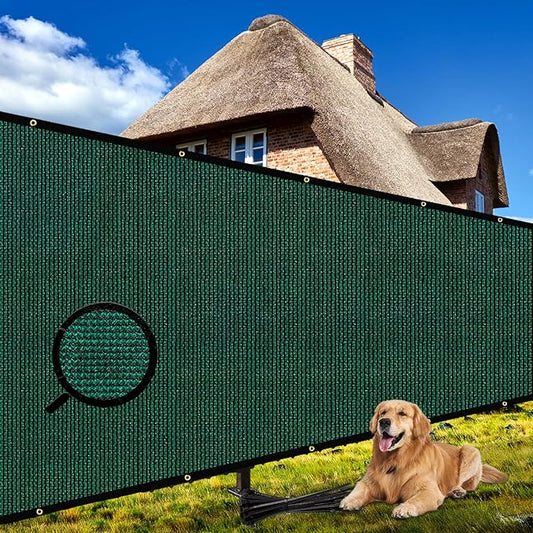 Shade&Beyond 3'x23' Dark Green Privacy Screen Fence Cover 170 GSM Fencing Mesh Fence Panel for Wall Garden Yard Backyard Indoor Outdoor Home Decoration