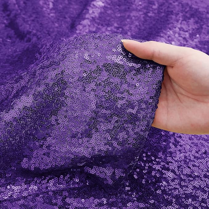 Sugargirl Purple Sequin Backdrop Curtain 4FTx8FT Glitter Purple Background Drapes Sparkle Photography Backdrop for Party Wedding Birthday Wall Decoration(1 Panel)