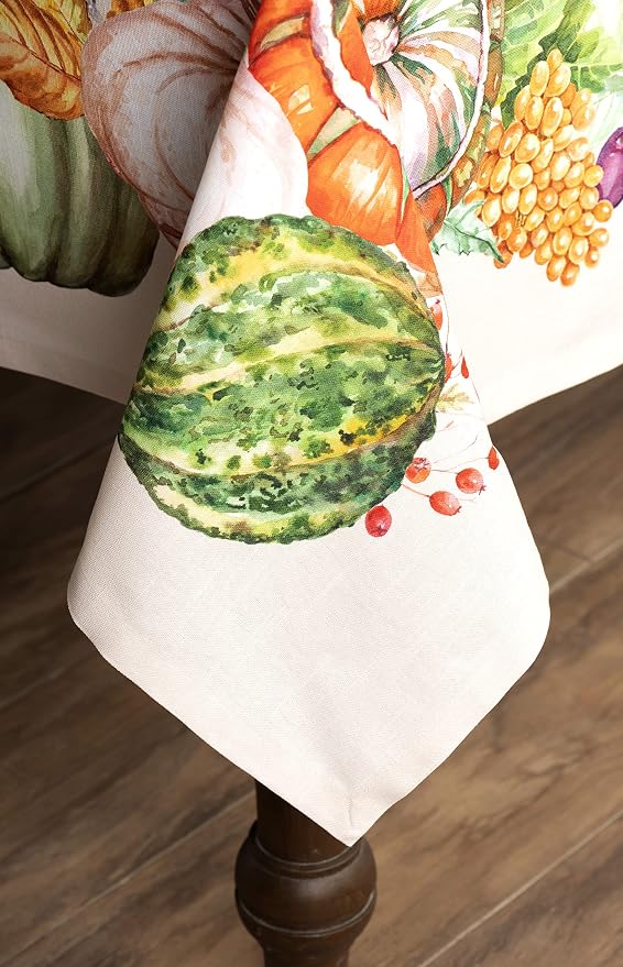 Maison d' Hermine Table Cloth Rectangle Table 100% Cotton 54 x 72 Inches Fall Tablecloth Reusable Everyday Use for Thanksgiving Christmas Decorations Dining Farmhouse Party (Lumina)