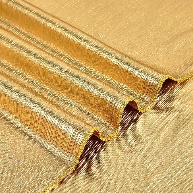 Gold Sequin Curtains Backdrop: Glitter Drapes Fabric Ramadan Background Cover for Photography Party Stage Wedding Christmas Birthday Spandex Ceiling Drape Arch 4.8ftx10ft 2 Panels