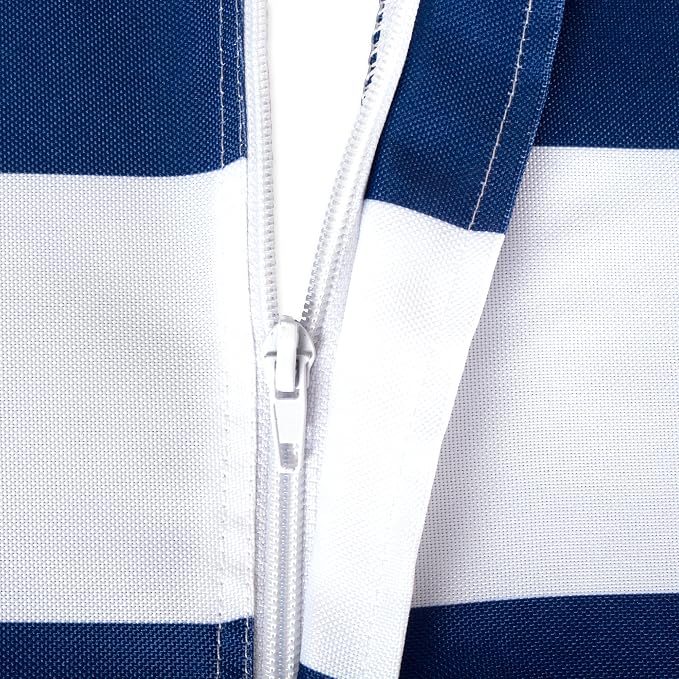 DII Cabana Stripe Outdoor Zippered Tabletop Collection, Stain/Wrinkle Resistant & Waterproof, 60 x 120, Nautical Blue