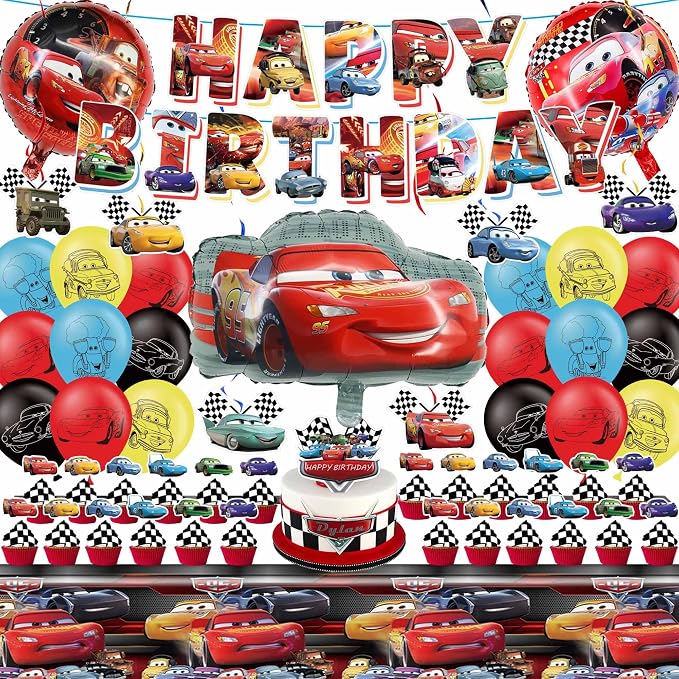 Cartoon Birthday Party Decorations Include Birthday Banner, Balloons, Tablecloth for Birthday Adult Party Supplies
