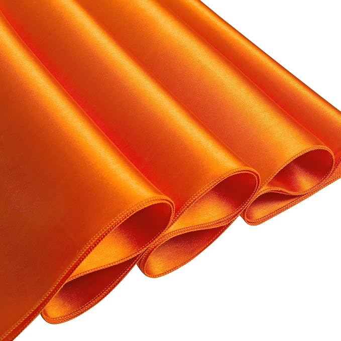 1 Pack Satin Table Cover Rectangle Silkly Soft Table Cloth, Satin Dining Table Cloths for Wedding Banquet Table Decoration, Dining Room, Indoor and Outdoor Use, 60 x 102 Inches, Orange