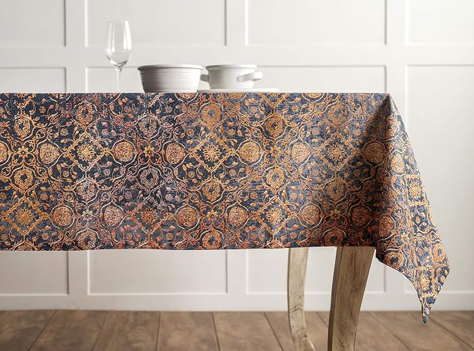 Maison d' Hermine Table Cloth Square Table 100% Cotton 54 x 54 Inches Fall Tablecloth Reusable Everyday Use for Thanksgiving Christmas Decorations Dining Farmhouse Party (Imperfection)