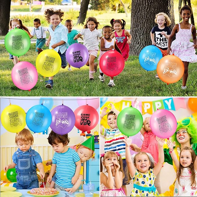 147 Pcs Video Game Party Favors for Kids Gamer Goodie Bag Stuffers Gaming Birthday Party Supplies with Gift Boxes, VIP Pass, Balloons, Bracelets, Keychains, Badges, 3D Stickers (Colorful)