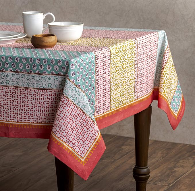 Maison d' Hermine Provence Bundle Set 100% Cotton Tablecloth (54 Inch by 54 Inch) and Set of 4 Napkins (20 Inch by 20 Inch)