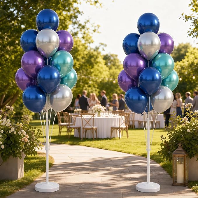 Balloon Column Stand Kit with Balloons, Base and Pole, Balloon Column Kit for Floor or Table Backdrop Decoration for Party Wedding Baby Shower Birthday Graduation (Mermaid)