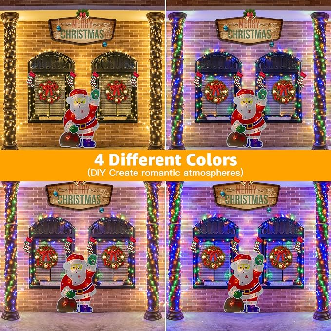 Ollny Christmas Lights, 210FT 640LED Christmas Tree Lights with 11 Modes Remote Control IP44 Waterproof Warm White to Multicolored Outdoor Christmas Lights for Outside Indoor Patio Xmas Decorations