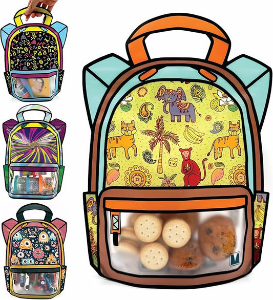 20 Pack Goodie Bags for Kids Birthday Party Supplies - Bulk Gift Bag for Favors, Food, and Candy with Resealable Ziplock Seal (Tropical Crew/Large)