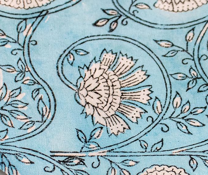 Block Print Table Cloth- 54x108 Inch Rectangle 100% Cotton Handmade Pre-Shrink, Washable Kitchen & Dining Perfect for Patio, Indoor & Outdoor, Farmhouse