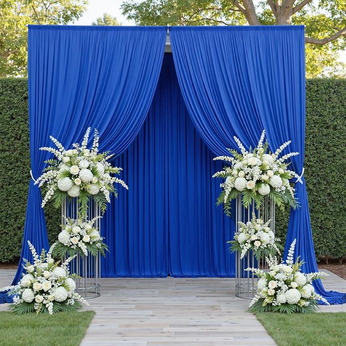 20ft x 12ft Wrinkle Free Royal Blue Backdrop Curtains for Parties, Royal Blue Photo Backdrop Drapes 12FT Long Silky Back Drop Cloth for Wedding Birthday Photography Background Decor