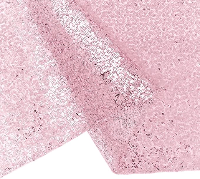 10 Packs 12 x 72 inches Sequin Table Runner, Pink Glitter Table Runner for Birthday Party Supplies Wedding Engagement Baby Shower Holiday Celebration Event Decorations