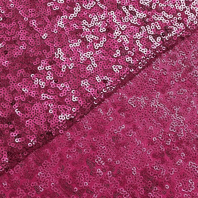 Sugargirl Fuchsia Sequin Backdrop Curtain 2 Panels 2FTx8FT Glitter Fuchsia Background Drapes Sparkle Photography Backdrop for Party Wedding Birthday Wall Decoration