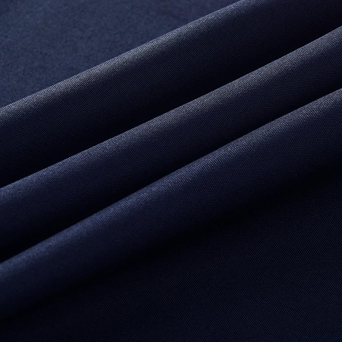 2-Pack Round 120-inch Navy Blue Table Cloths, Solid Stain and Wrinkle Resistant Circular Tablecloth, Premium Plain Weave Polyester Fabric Table Linen Covers for Hotel, Banquet