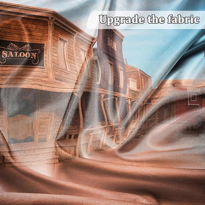 Renaiss Fabric Wild West Cowboy Backdrop 10x8ft Western Town Saloon Photography Background Rural Bar Desert Photo Backdrop Birthday Party Photo Prop