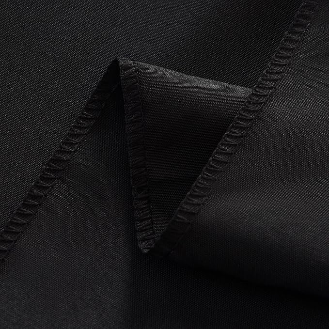 10-Pack 90x132 inch Black Table Cloths, Solid Stain and Wrinkle Resistant Oblong Tablecloth, Premium Plain Weave Polyester Fabric Rectangle Table Linen Covers for Hotel, Wedding