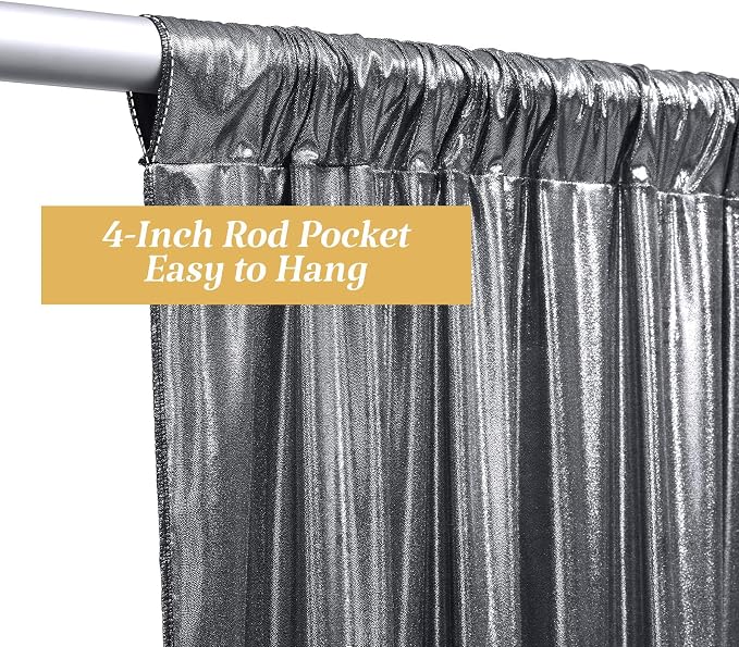 30×10FT Silver Black Backdrop Curtain Shimmer Sequin Photo Backdrop Drapes for Wedding Party Background Birthday Graduation Back Drop Bridal Baby Shower Christmas Halloween Stage Decor