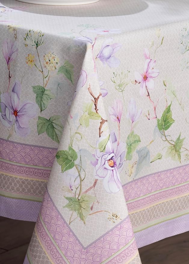 Maison d' Hermine Table Cloth Rectangle Table 100% Cotton 60 x 90 Inches Tablecloth Reusable Decorative for Dining Kitchen Room Farmhouse Party Home Hotel Restaurant Spring Summer - Magnolia Mornings