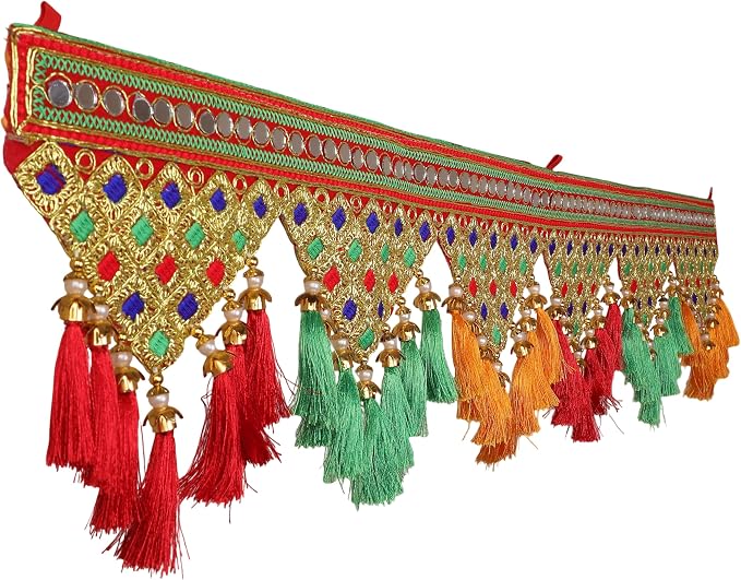 Artificial Toran Design Garland Door Toran Decorative Hanging Bandanwar for Party Wedding Pooja Indian Traditional Festival Decorations Bandhanwar Home Entrance Temple Mandir Décor(Size:-35")