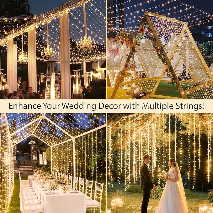 suddus Indoor String Lights with Remote, Warm White Christmas Lights Plug in with Timer, 33ft 100 LED Twinkle Fairy Lights for Bedroom Dorm Xmas Tree Wreath Wedding Garden Party Outdoor Decorations