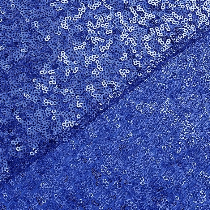 Sugargirl Royal Blue Sequin Backdrop Curtain 4 Panels 2FTx8FT Glitter Royal Blue Background Drapes Sparkle Photography Backdrop for Party Wedding Birthday Wall Decoration
