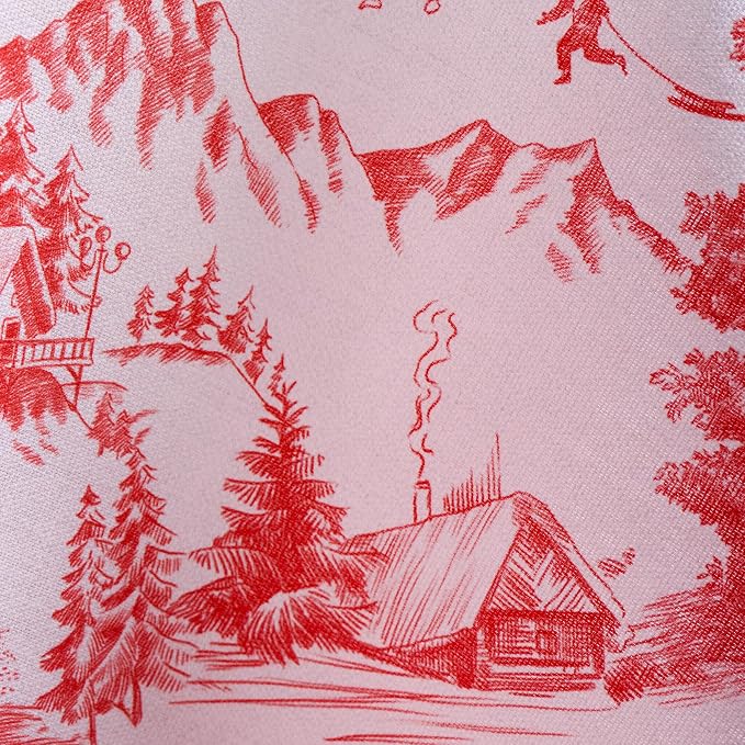 Maison d' Hermine Table Cloth Round Table 100% Cotton 63 Inches Fall Tablecloth Reusable Everyday Use for Thanksgiving Christmas Decorations Dining Farmhouse Party (Winter Jouy)