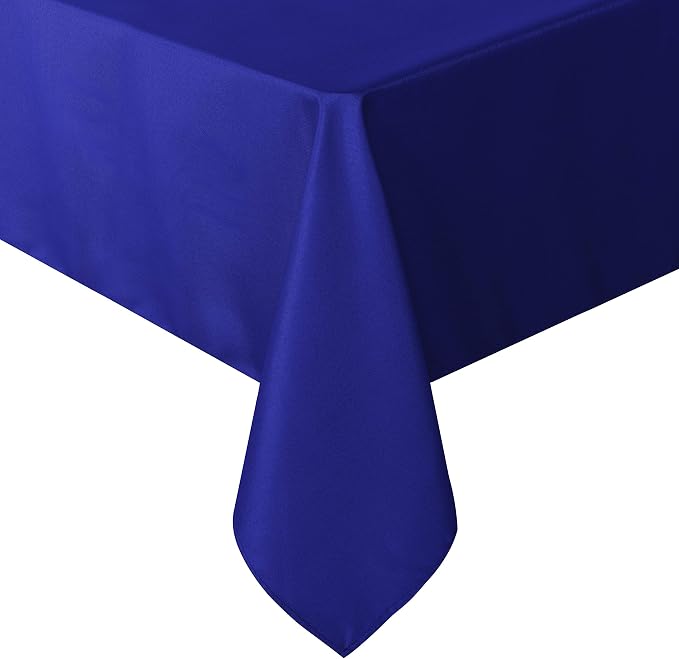 sancua Rectangle Tablecloth - 90 x 132 Inch - Water Resistant Spill Proof Washable Polyester Table Cloth, Decorative Fabric Table Cover for Dining Buffet Parties and Camping, Royal Blue