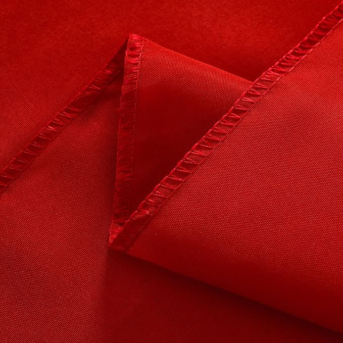 2-Pack 90x156 inch Red Table Cloths, Solid Stain and Wrinkle Resistant Oblong Tablecloth, Premium Plain Weave Polyester Fabric Rectangle Table Linen Covers for Hotel, Banquet