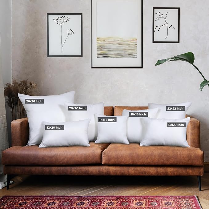 Utopia Bedding Throw Pillows (Set of 4, White) – 14 x 20 Inches Down Alternative Pillows for Bed, Sofa, and Couch - Fluffy Decorative Stuffer Pillow for Indoors & Outdoors