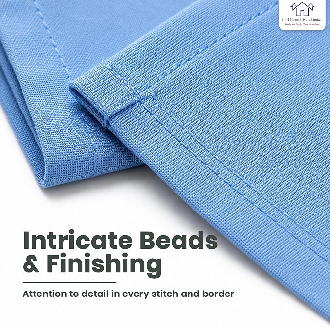 LFH Home Cotton Rich Beautiful Tablecloth for Rectangle Tables, 60 x 96 Inch Table Cloth, Machine Washable Fabric Table Cover for Dining Table, Kitchen, Parties, Holidays & Everyday Use-Sky Blue