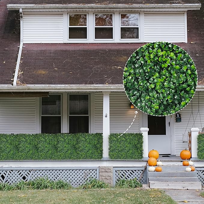 Artificial Ivy Privacy Fence Screen:48"x 128" (43 SQFT) 4-Layer Leaf UV-Anti Faux Greenery Boxwood Backdrop Ivy Vine Leaf Fence Panels for Outdoor, Indoor, Garden,Backyard and Decor
