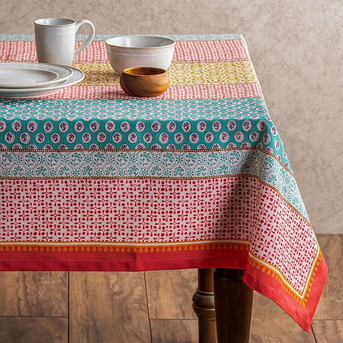 Maison d' Hermine Table Cloth Rectangle Table 100% Cotton 70 x 140 Inches Tablecloth Reusable Decorative for Dining Kitchen Room Farmhouse Party Home Hotel Restaurant Spring Summer - Provence