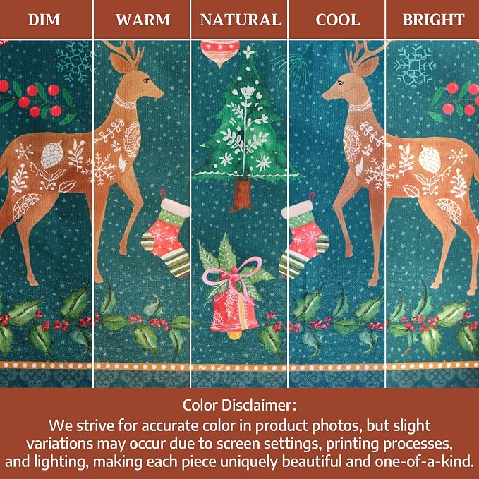 Maison d' Hermine Table Cloth Square Table 100% Cotton 60 x 60 Inches Fall Tablecloth Reusable Everyday Use for Thanksgiving Christmas Decorations Dining Farmhouse Party (Hygge Christmas)