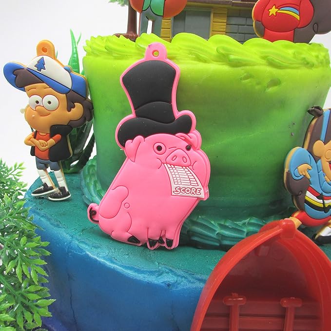 Gravity Falls Deluxe Birthday Cake Topper Set Featuring Gravity Fall Characters and Themed Accessories (Unique Design)
