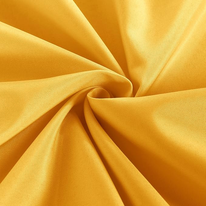 Obstal 2 Pack Table Clothes for 6 Foot Rectangle Tables - Water Resistant Washable Fabric Polyester Rectangle Table Cover Protector for Wedding, Banquet and Trade Shows, 72L x 30W x 30H Inches, Yellow