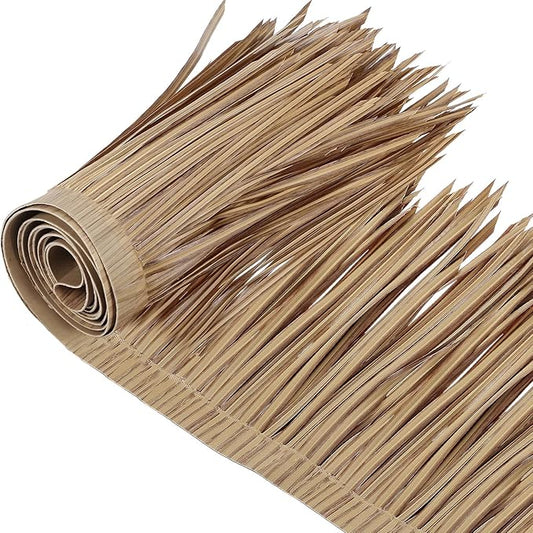 Mexican Tiki Hut Grass Skirting Roof Tiki Bar Grass Duck Blind for Thatch Roofing Bar Decorations Roll Palm Palapa Straw Thatch Roof for Fence Party(Brown,118 x 15 Inch)