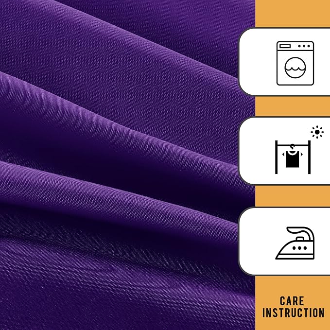 Obstal 2 Pack Table Clothes for 4 Foot Rectangle Tables - Water Resistant Washable Fabric Polyester Rectangle Table Cover Protector for Halloween Party, 48L x 24W x 30H Inches, Purple