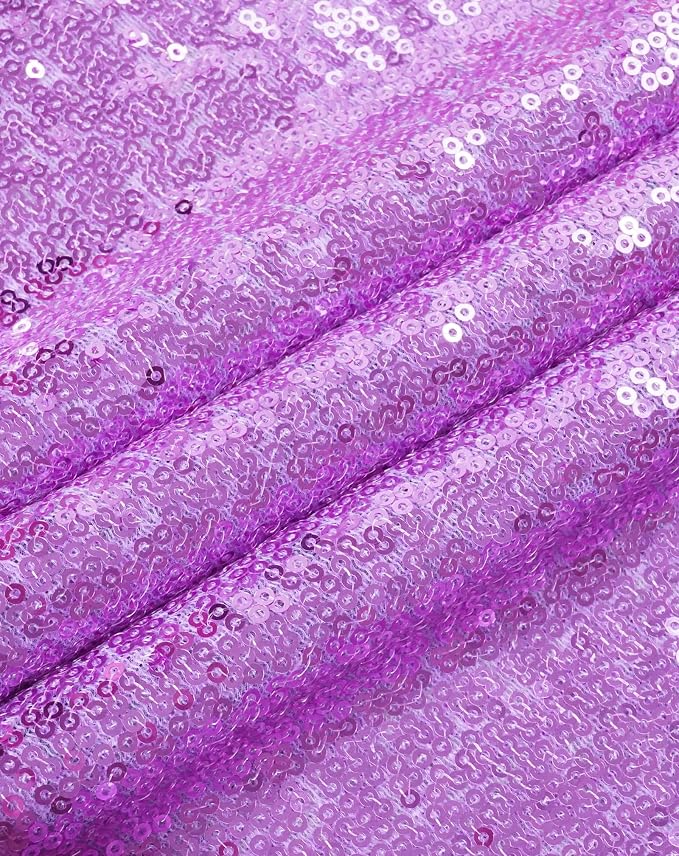 Eternal Beauty Lavender Tablecloth, 90x132 Inch Sequin Rectangle Table Cover for Cake Dessert Exhibition Party Birthday Events